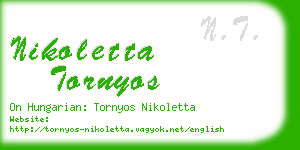 nikoletta tornyos business card